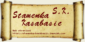 Stamenka Kasabašić vizit kartica